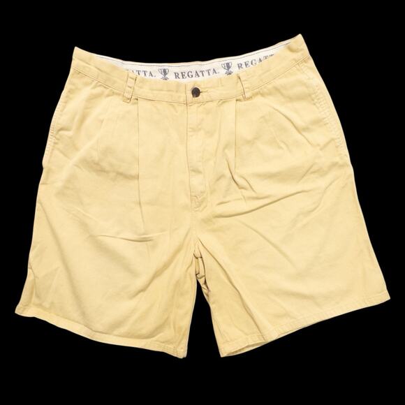 Regatta Denim Shorts Mens Sz 36 Cotton Yellow Pockets Resort Vacation - Picture 1 of 7